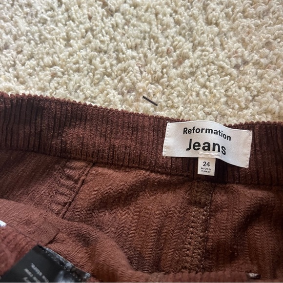 Reformation Jeans Alyssa Cotton-Corduroy Wide-leg pants NWT - Picture 6 of 8